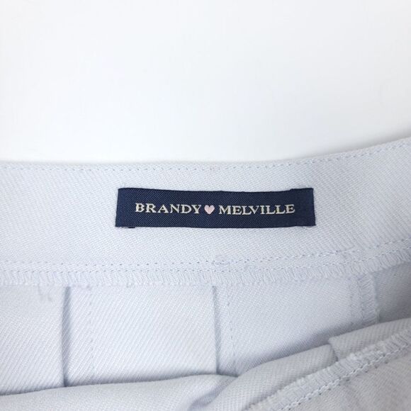 BRANDY MELVILLE Dana 90s Pleated Double Buckle Micro Mini Skirt in Baby Blue y2k - Picture 6 of 9